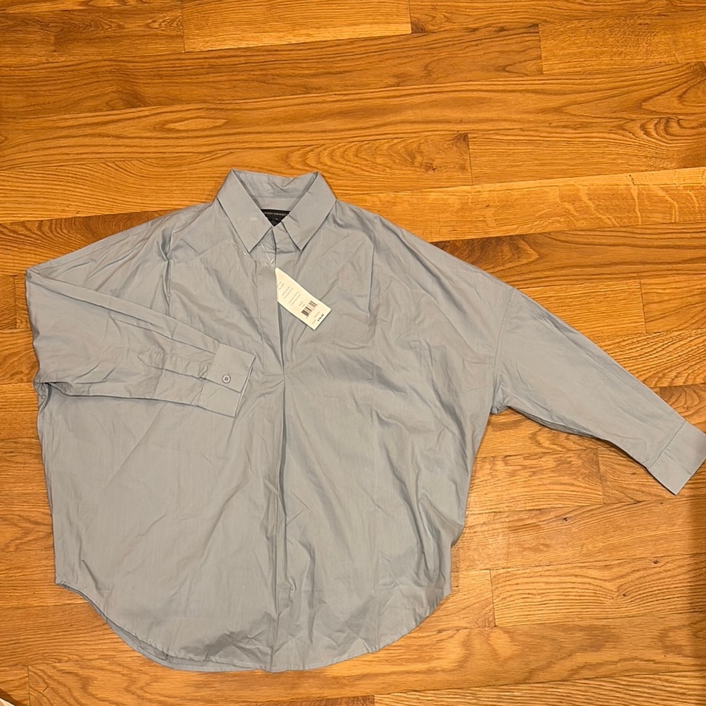 French Connection Pavilion Blue Popover Shirt